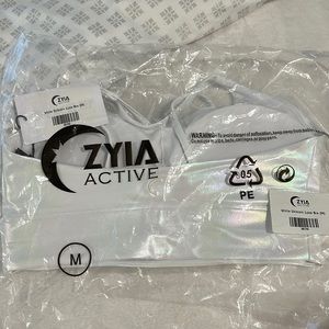 NIB Zyia Active White Unicorn Luxe Bra Size M